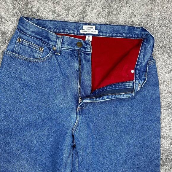 L.L. Bean Women's Size 10 Flanne/ polyester Lined Jeans - Picture 2 of 4